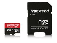 Transcend Speicherkarte, 64GB, microSDXC + SD Adapter
